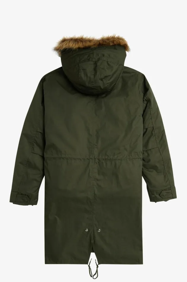 Men Coats and Jackets Fred Perry ZipIn Liner Parka Hunting Green