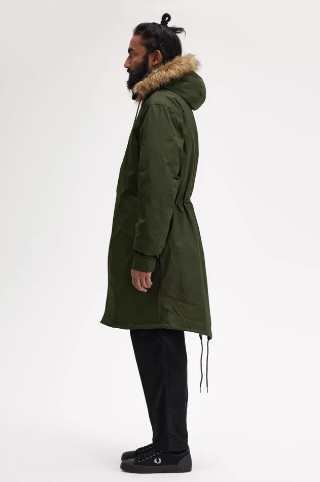 Men Coats and Jackets Fred Perry ZipIn Liner Parka Hunting Green