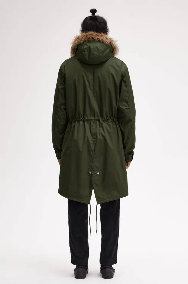 Men Coats and Jackets Fred Perry ZipIn Liner Parka Hunting Green