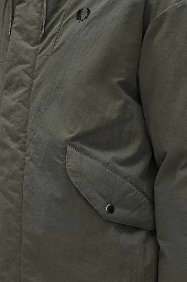 Men Coats and Jackets Fred Perry Zip Through Padded Jacket Field Green