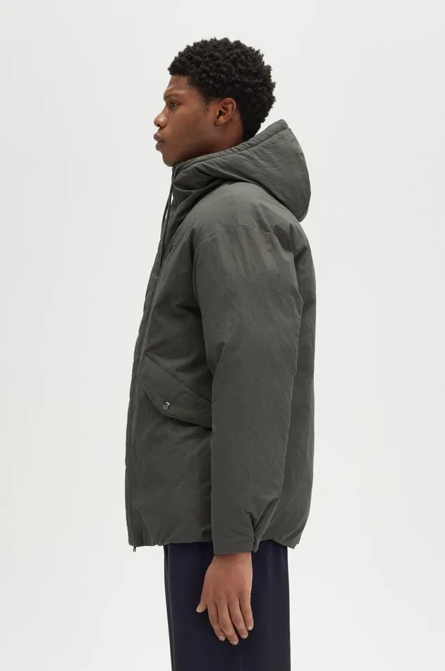 Men Coats and Jackets Fred Perry Zip Through Padded Jacket Field Green
