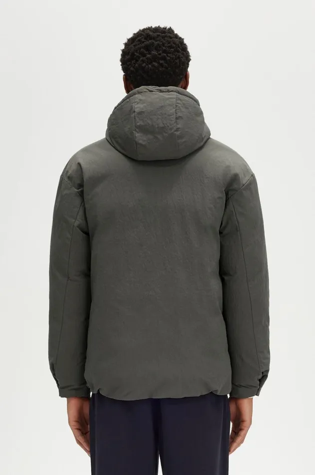 Men Coats and Jackets Fred Perry Zip Through Padded Jacket Field Green