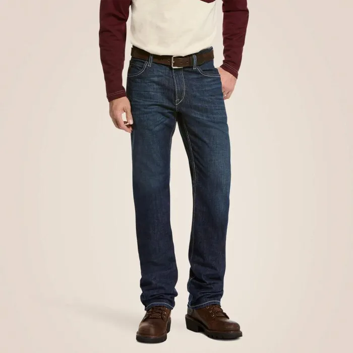Men Denim Ariat FR M4 Relaxed DuraStretch Lineup Stackable Straight Leg Jean Platinum