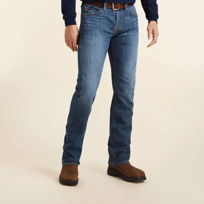 Men Denim Ariat FR M7 Slim Duralight Stretch Basic Straight Jean Shaniko