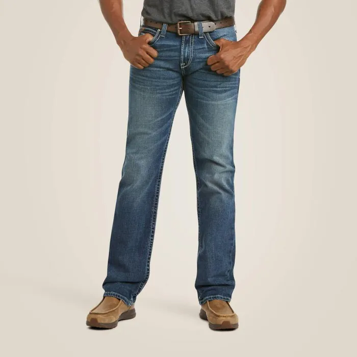 Men Denim Ariat M7 Rocker Stretch Coltrane Stackable Straight Leg Jean Silverton