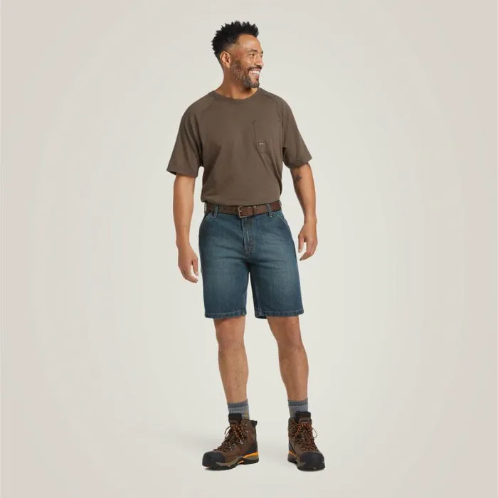 Men Denim Ariat Rebar DuraStretch Denim Utility Short Phantom Men Denim Ariat Rebar DuraStretch Denim Utility Short Phantom