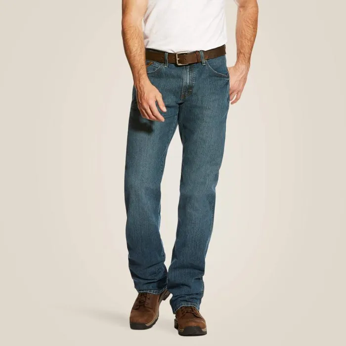 Men Denim Ariat Rebar M4 Relaxed DuraStretch Basic Boot Cut Jean Carbine