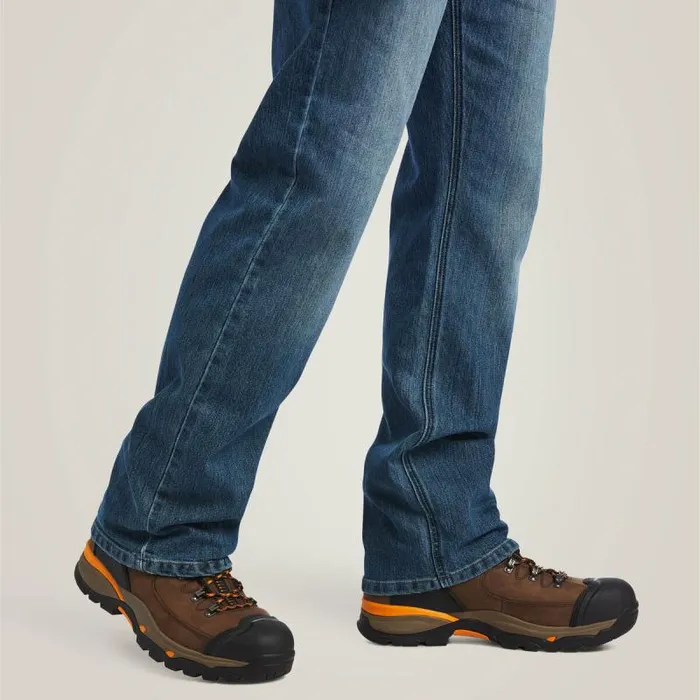 Men Denim Ariat Rebar M5 DuraStretch Basic Stackable Straight Leg Jean Edgewood
