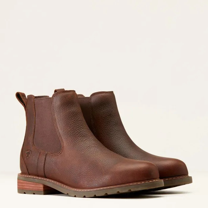 Men Dress and Fashion Boots Ariat Wexford Waterproof Chelsea Boot Dark Brown
