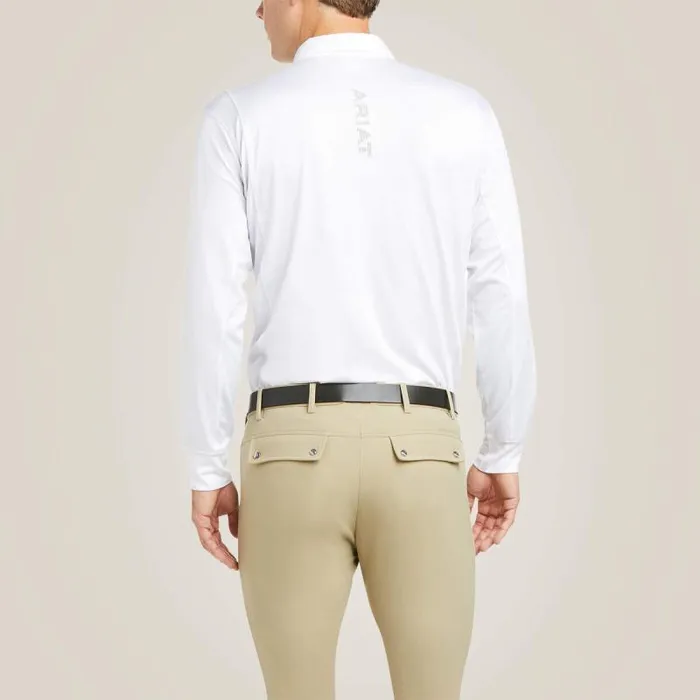 Men English Riding Ariat TEK Long Sleeve Show Shirt White