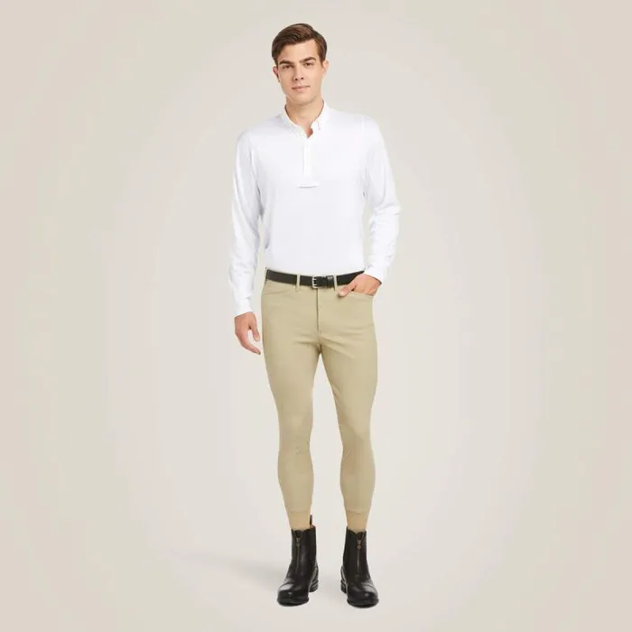 Men English Riding Ariat TEK Long Sleeve Show Shirt White
