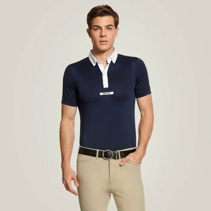 Men English Riding Ariat TEK Show Shirt Show Navy