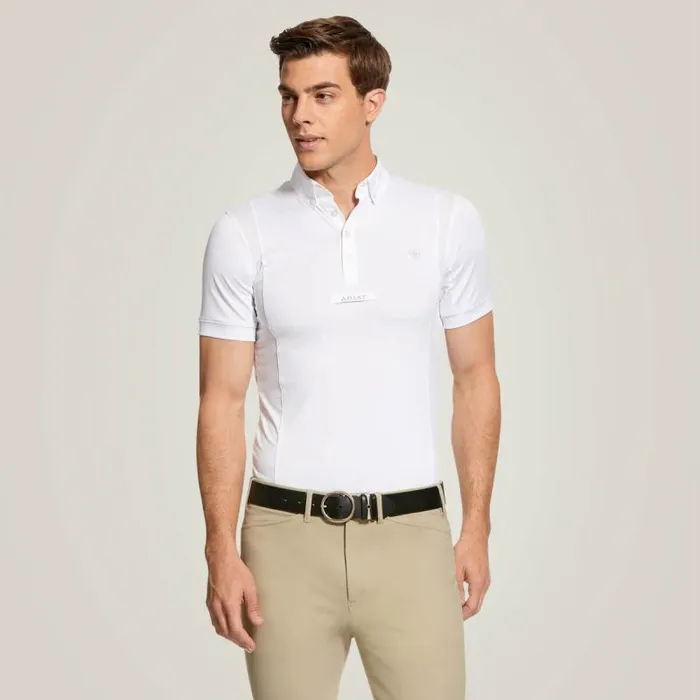 Men English Riding Ariat TEK Show Shirt White