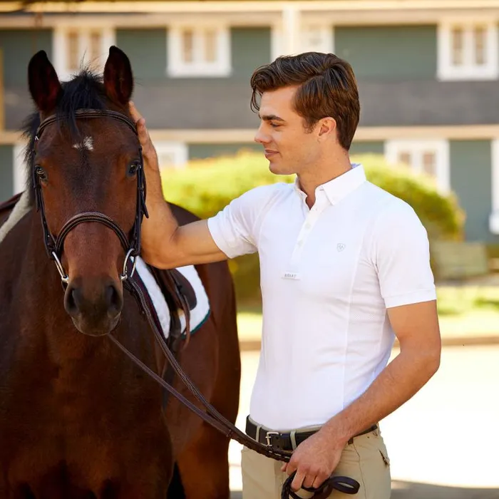 Men English Riding Ariat TEK Show Shirt White
