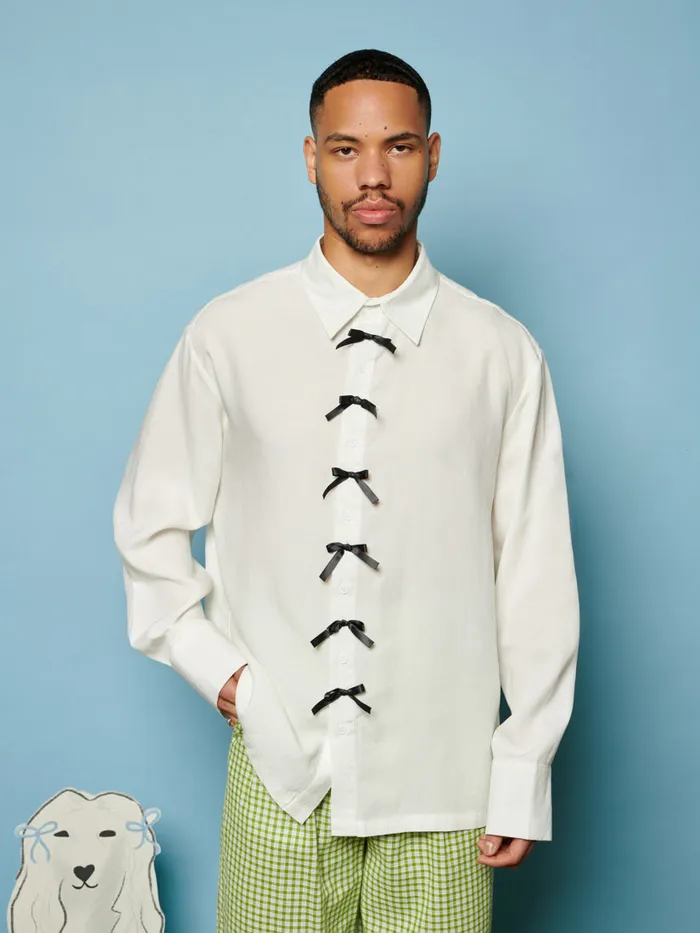 Men Fella Bow Shirt Pearled Ivory Sister Jane Shirts