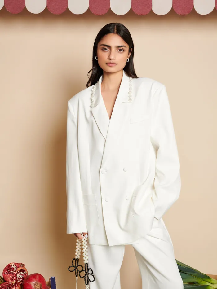 Men Harlow Pearl Blazer Pearl Ivory Sister Jane Jackets