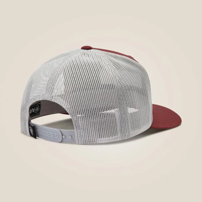 Men Hats and Caps Ariat Rectangle Logo Patch Cap Red