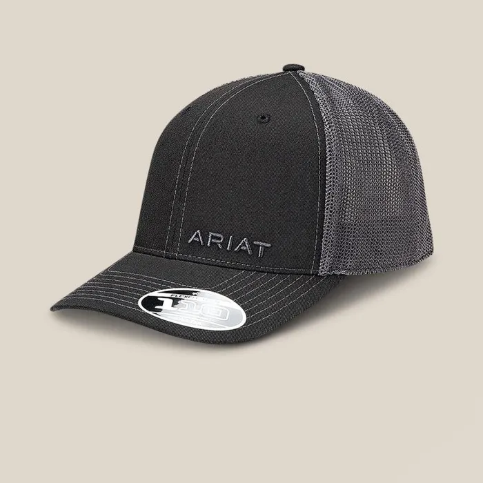 Men Hats and Caps Ariat Rev Snapback Cap Black