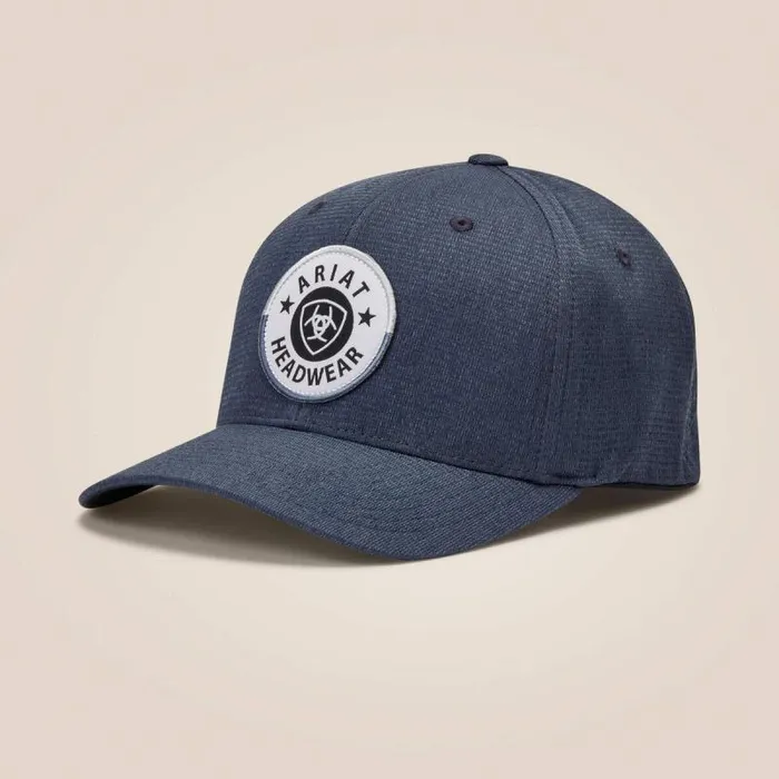 Men Hats and Caps Ariat Round Logo Patch Cap Blue