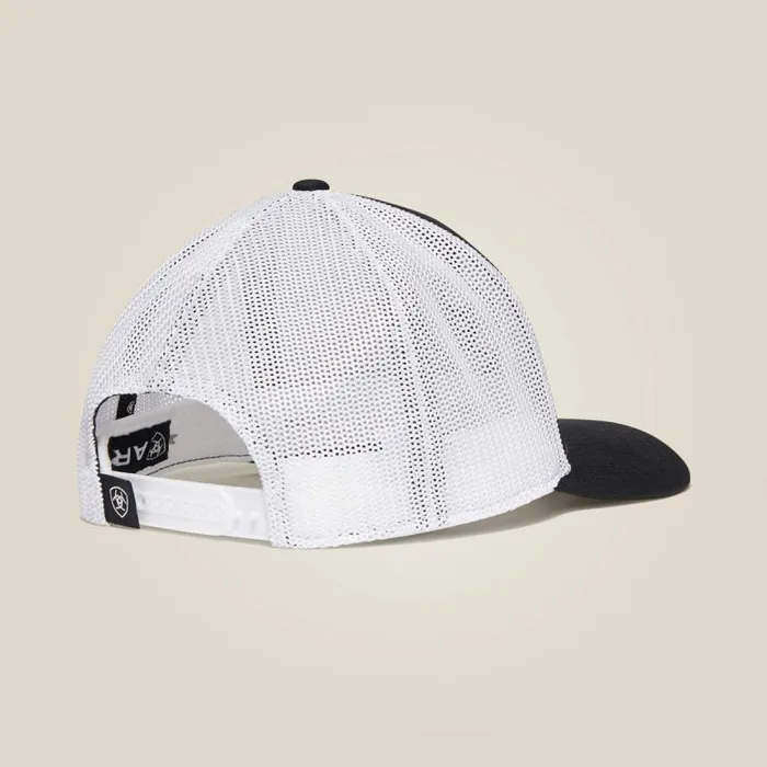 Men Hats and Caps Ariat Shield Logo Cap Black White