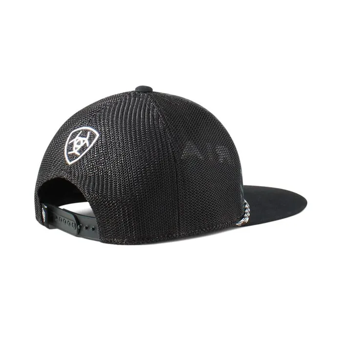 Men Hats and Caps Ariat Southwest Print Logo Rope Cap Black