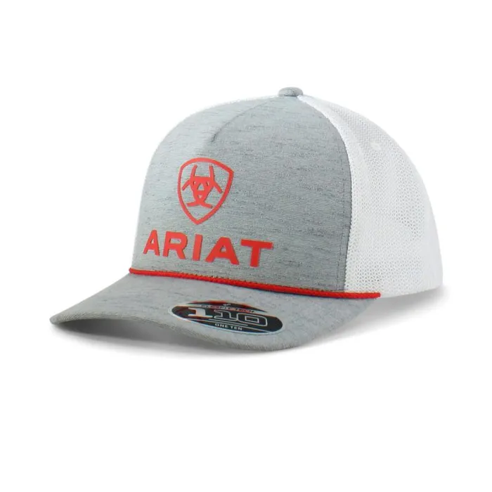 Men Hats and Caps Ariat Stacked Logo Rope Cap Red