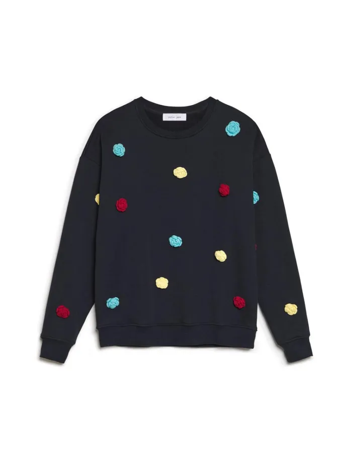 Men Henry Rose Sweatshirt Navy Blue Sister Jane Shirts