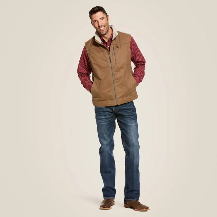 Men Jackets and Vests Ariat Grizzly Canvas Vest Cub Men Jackets and Vests Ariat Grizzly Canvas Vest Cub