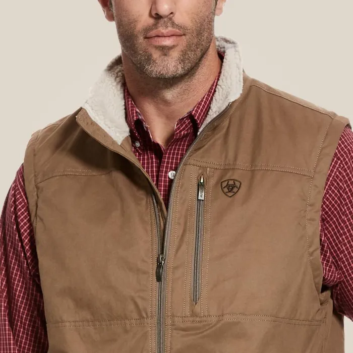 Men Jackets and Vests Ariat Grizzly Canvas Vest Cub Men Jackets and Vests Ariat Grizzly Canvas Vest Cub