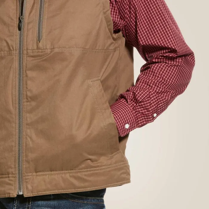 Men Jackets and Vests Ariat Grizzly Canvas Vest Cub Men Jackets and Vests Ariat Grizzly Canvas Vest Cub