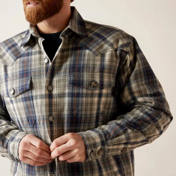 Men Jackets and Vests Ariat Hoover Shirt Jacket Iron Heather Men Jackets and Vests Ariat Hoover Shirt Jacket Iron Heather