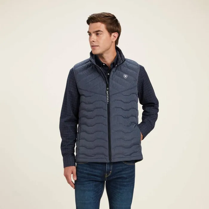 Men Jackets and Vests Ariat Ideal Down Vest Charcoal Heather