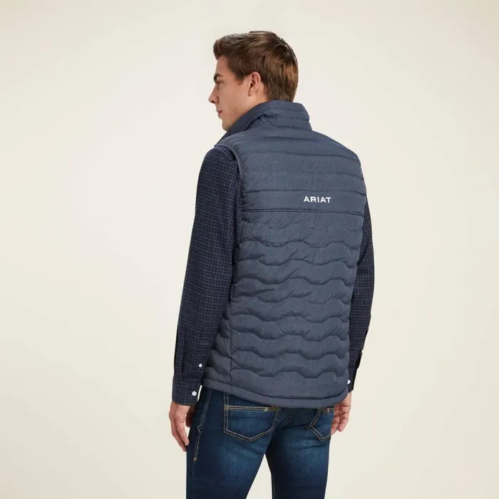 Men Jackets and Vests Ariat Ideal Down Vest Charcoal Heather
