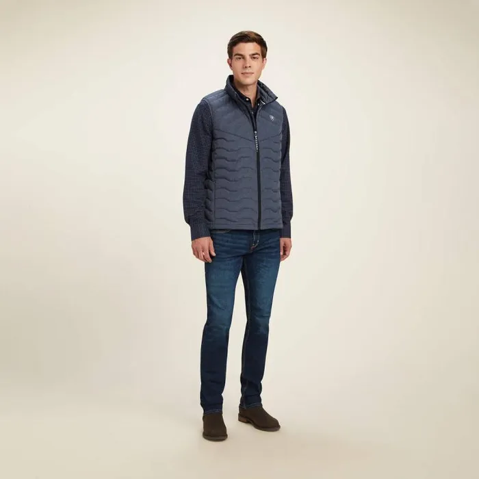 Men Jackets and Vests Ariat Ideal Down Vest Charcoal Heather