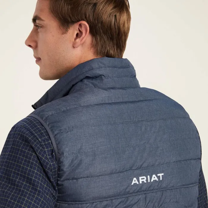 Men Jackets and Vests Ariat Ideal Down Vest Charcoal Heather