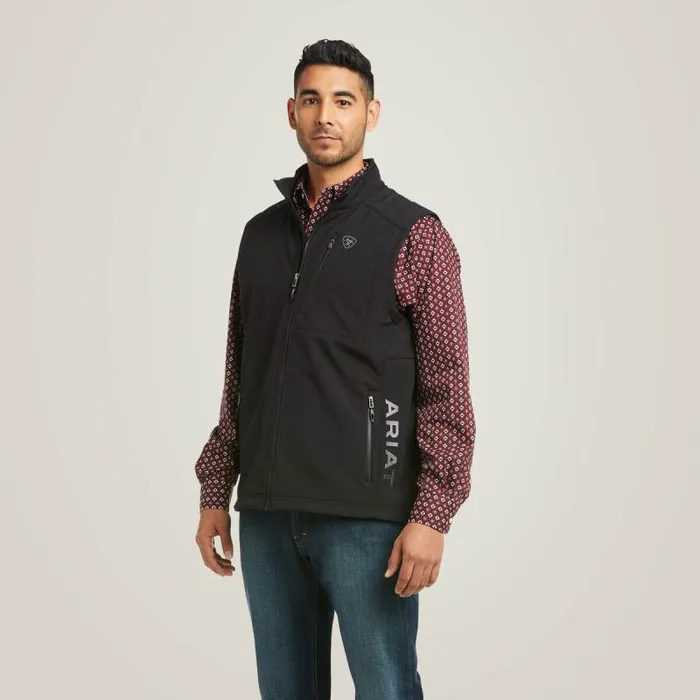 Men Jackets and Vests Ariat Logo 20 Patriot Softshell Vest Black Men Jackets and Vests Ariat Logo 20 Patriot Softshell Vest Black