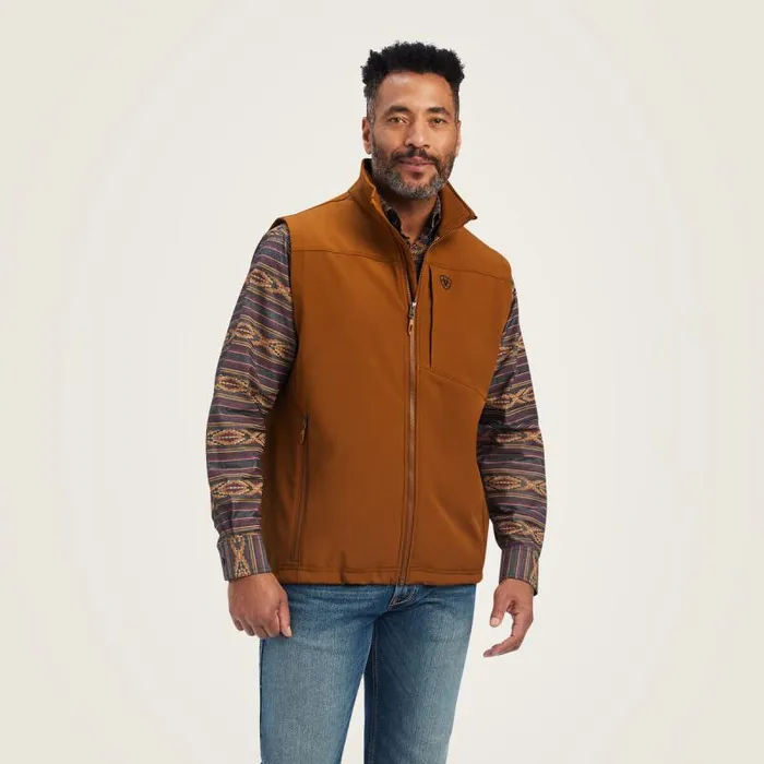 Men Jackets and Vests Ariat Logo 20 Softshell Vest Chestnut