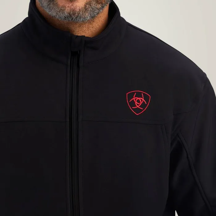 Men Jackets and Vests Ariat New Team Softshell Brand Jacket Mex Black