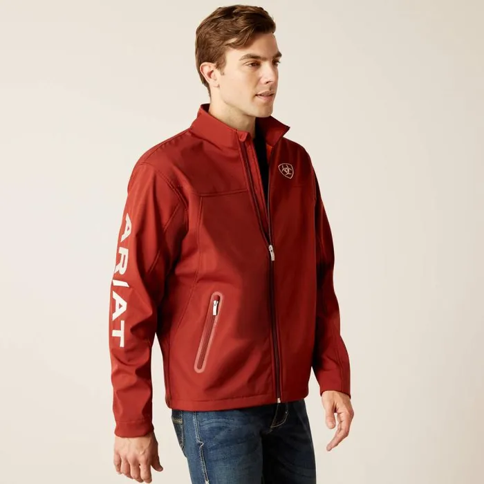 Men Jackets and Vests Ariat New Team Softshell Jacket Fired Brick