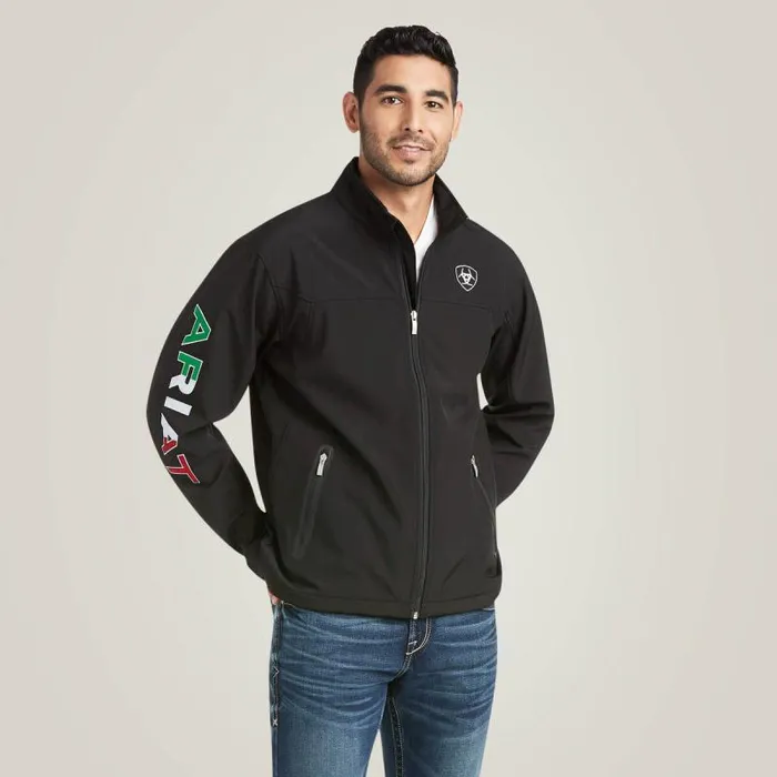 Men Jackets and Vests Ariat New Team Softshell MEXICO Jacket Black