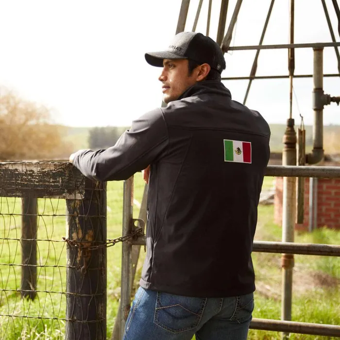 Men Jackets and Vests Ariat New Team Softshell MEXICO Jacket Black