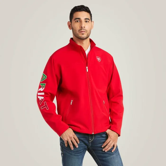 Men Jackets and Vests Ariat New Team Softshell MEXICO Jacket Red Men Jackets and Vests Ariat New Team Softshell MEXICO Jacket Red