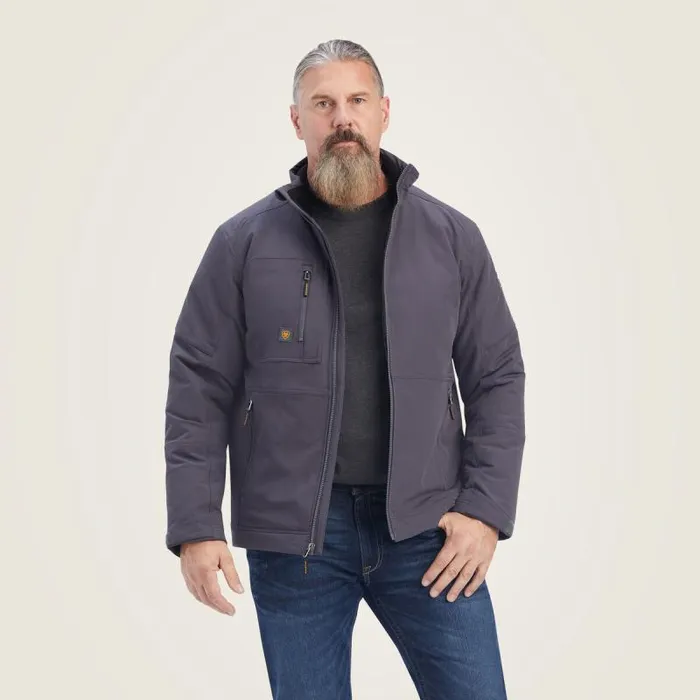 Men Jackets and Vests Ariat Rebar DriTEK DuraStretch Insulated Jacket Periscope Grey