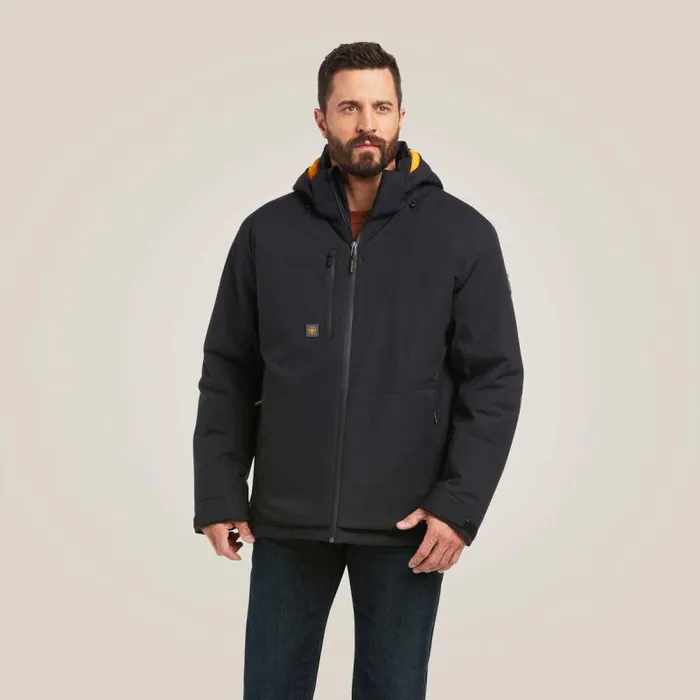 Men Jackets and Vests Ariat Rebar Storm Fighter 20 Waterproof Jacket Black