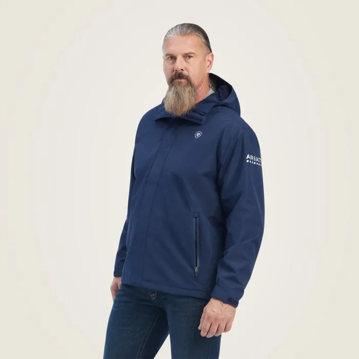 Men Jackets and Vests Ariat Rebar Stormshell Waterproof Jacket Navy