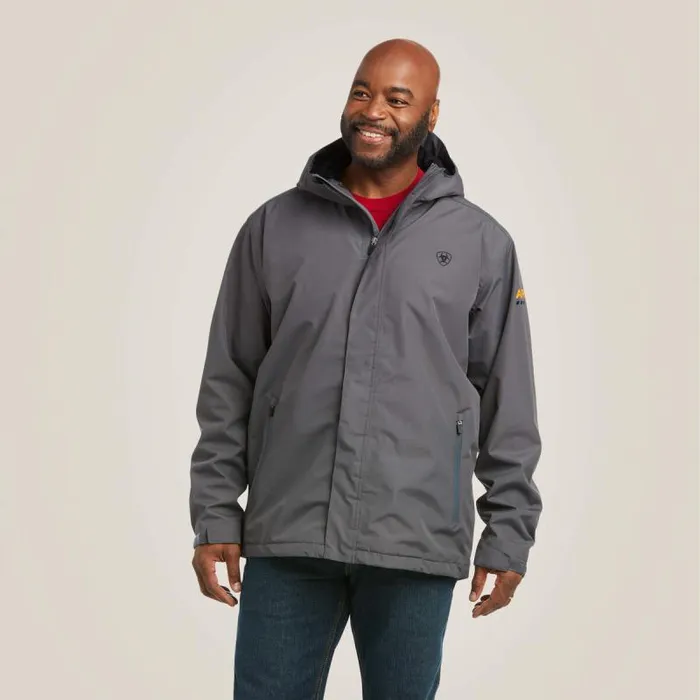 Men Jackets and Vests Ariat Rebar Stormshell Waterproof Jacket Rebar Grey