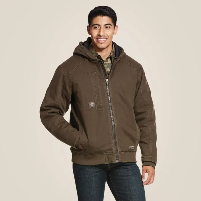 Men Jackets and Vests Ariat Rebar Washed DuraCanvas Insulated Jacket Wren