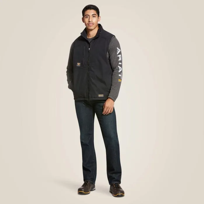 Men Jackets and Vests Ariat Rebar Washed DuraCanvas Insulated Vest Black Men Jackets and Vests Ariat Rebar Washed DuraCanvas Insulated Vest Black
