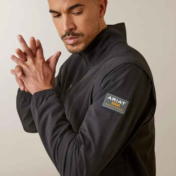 Men Jackets and Vests Ariat Rebar Weatherproof Convertible Jacket Black Men Jackets and Vests Ariat Rebar Weatherproof Convertible Jacket Black
