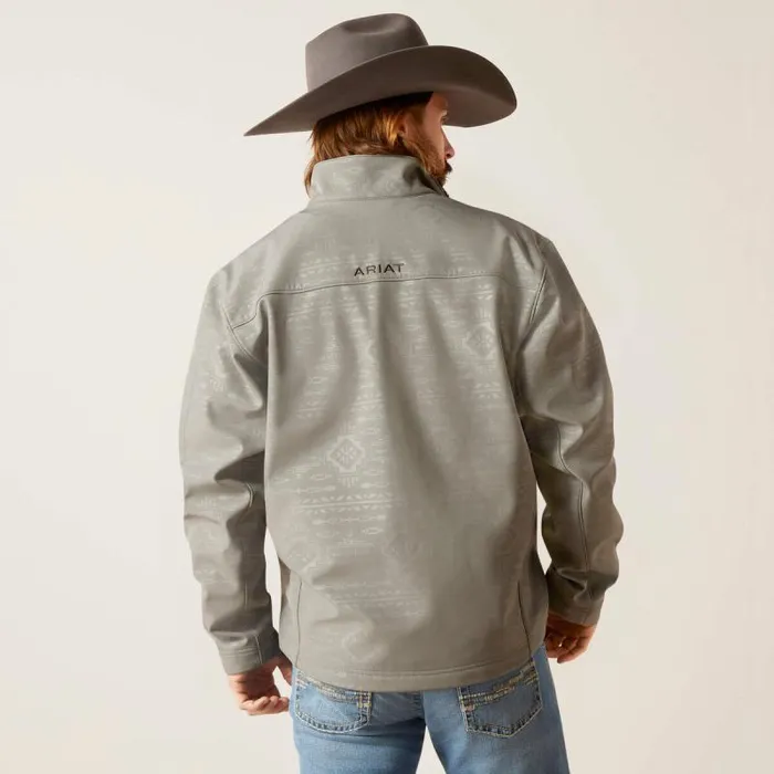 Men Jackets and Vests Ariat Vernon 20 Softshell Jacket Jetty Gray Embossed